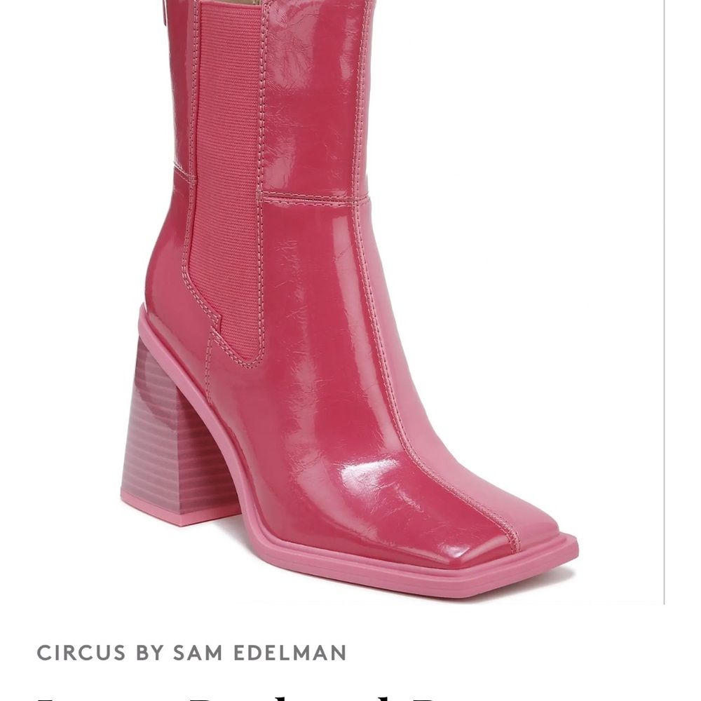 Circus by Sam Edelman Pink Heeled Boots with Chunky Heel